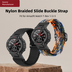 ナイロン弾性織りストラップ用AmazfitウォッチT-rex 1/<span class=keywords><strong>2</strong></span>/<span class=keywords><strong>3</strong></span>メタルバックルクイックリリース交換通気性リストバンド男性女性 - Product Image 2