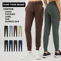 Pantalon de sport d'hiver pour femme, personnalisable OEM, séchage rapide, respirant, taille élastique, taille haute, jambe large, coupe régulière