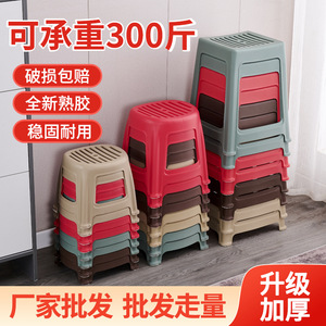 Plastic Stool Square Thickened Breathable Home Living Room Dining Chair Adult Use - Product Image 5
