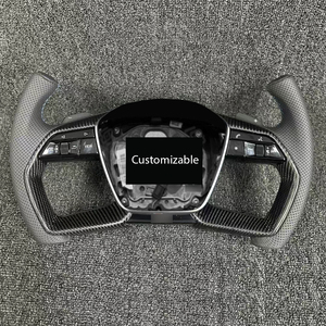 Volante Deportivo Personalizado de Fibra de Carbono/Cuero/Alcántara para <span class=keywords><strong>Audi</strong></span> TT TTS TTRS R8 V8 <span class=keywords><strong>V10</strong></span>, Diseño de Aeronaves, Mejora de Volante de Carreras - Product Image 6