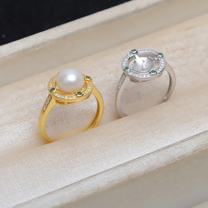 Anillo Ajustable de Plata S925 con Soporte Vacío para Perla de 8-9 mm y Abertura Oculta, Herramientas y Equipos de Joyería-5029 - Product Image 1