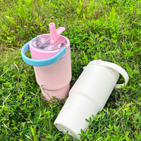Botella de Agua Deportiva de 30 Oz con Asa de Transporte, Libre de BPA, Ecológica, Resistente, Apta para Lavavajillas, Antiderrames