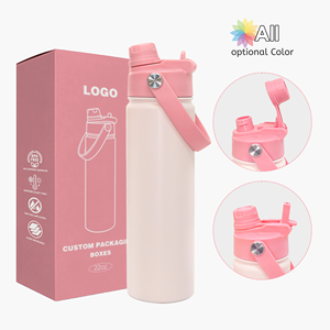 Insulated Stainless Steel Water <b>Bottle</b> 12/18/22/25/32/40oz BPA-Free Reusable Insulated Water <b>Bottle</b> with Silicone Strip - Product Image 1