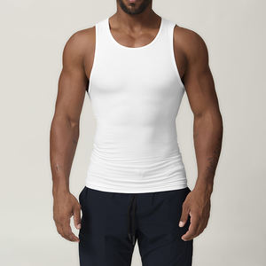 Vente en gros Débardeurs d'entraînement personnalisés pour hommes Vêtements de sport de fitness Baselayer Outwork Gilet côtelé sans manches Singulet pour hommes Stringers - Product Image 3