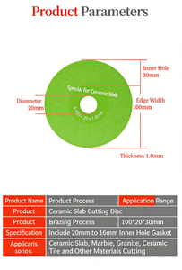 Disco <span class=keywords><strong>de</strong></span> corte y desbaste <span class=keywords><strong>de</strong></span> acero <span class=keywords><strong>de</strong></span> 100 mm para azulejos, cerámica, mármol y pizarra plana, ultrafino, para biselado y recorte con <span class=keywords><strong>esmeril</strong></span> - Product Image 6