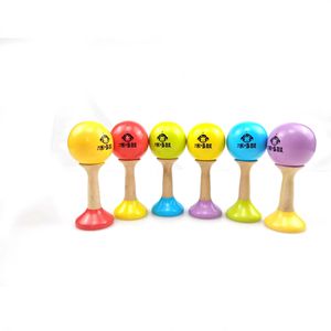 Bolas de arena de madera Orff, percusión manual con base, herramienta educativa colorida para la primera infancia - Product Image 1