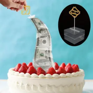 Tik Tok popüler kek ATM seti mutlu doğum günü pastası Topper para kutusu doğum günü partisi için