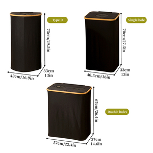Indoor Storage Basket Collecting Glass <strong>Paper</strong> Plastic Bottles Bamboo Recycle <strong>Bin</strong> - Product Image 4