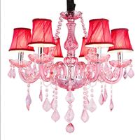Lampes suspendues en cristal rouge personnalisables, idéales pour la chambre d'une fille, l'appartement, éclairage décoratif suspendu, lustres de mariage