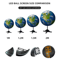 Pantalla LED en forma Pantalla LED esférica para interiores y exteriores P2 P2.5 Pantalla de bola LED Círculo Publicidad Pantalla redonda LED