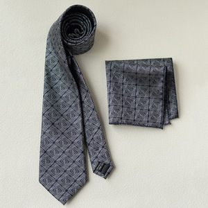 Men's Business <b>Tie</b> And Pocket Square Set Red Striped Jacquard Polyester Formal <b>Accessories</b> 8Cm Width - Product Image 4
