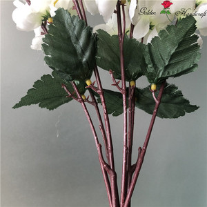 Fleurs décoratives artificielles S0082, <span class=keywords><strong>fleur</strong></span> <span class=keywords><strong>de</strong></span> pêche, 7 fourchettes, <span class=keywords><strong>fleur</strong></span> <span class=keywords><strong>de</strong></span> cerisier en soie pour mariage à domicile - Product Image 6