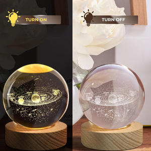 Sfera di Cristallo 3D con Babbo Natale Inciso al Laser - Grande Sfera di Vetro con Luce Notturna |   Souvenir Creativi e Regali per le Festività - Product Image 4