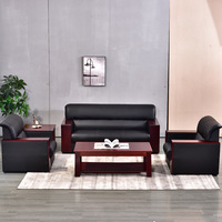 Sofá de Oficina para Recepción XT, Estilo Moderno y Sencillo, para Reuniones y Negociaciones, Individual, para Tres Personas, Combinado con Mesa de Té