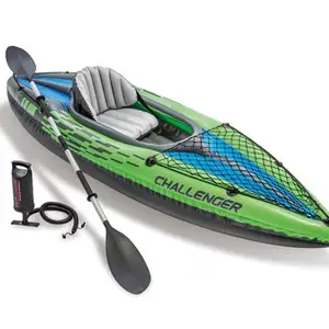 INTEX 68305 canoë/Kayak épais Design moderne bateau à rames hors-bord bateau de pêche gonflable pour 1 personne