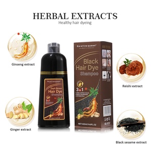 Tinte Capilar Natural a Base de Hierbas Sin Amoníaco, Coloración Permanente al por Mayor, Colorante Negro Ginseng, Directo de Fábrica, en Stock - Product Image 6