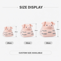 Jolie peluche cochon rose en blocs, jouet en peluche doux en polyester, design personnalisé, décoratif, anti-stress, faible MOQ, OEM ODM