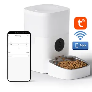 4L Tuya Wifi Mobile App Control Microchip Abs Dog Food Dispenser Intelligent Cat Bowl Automatic Smart Pet Feeder
