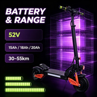Trottinette électrique pliable avec pneus gonflables de 10 pouces, 800W*2 moteur double, 48V, 3 vitesses, pour adultes