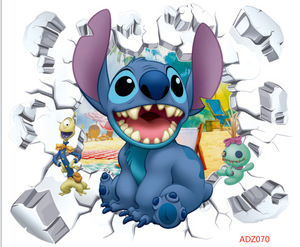 Carta da parati con adesivi da parete Anime Stich cartone animato con decalcomanie impermeabili <span class=keywords><strong>finestra</strong></span> di sfondo adorabile - Product Image 6