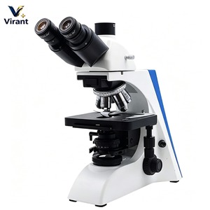 Microscope biologique binoculaire vétérinaire avec objectifs multiples et plateau de précision <span class=keywords><strong>pour</strong></span> échantillons de sang, de sperme et de tissus animaux - Product Image 1