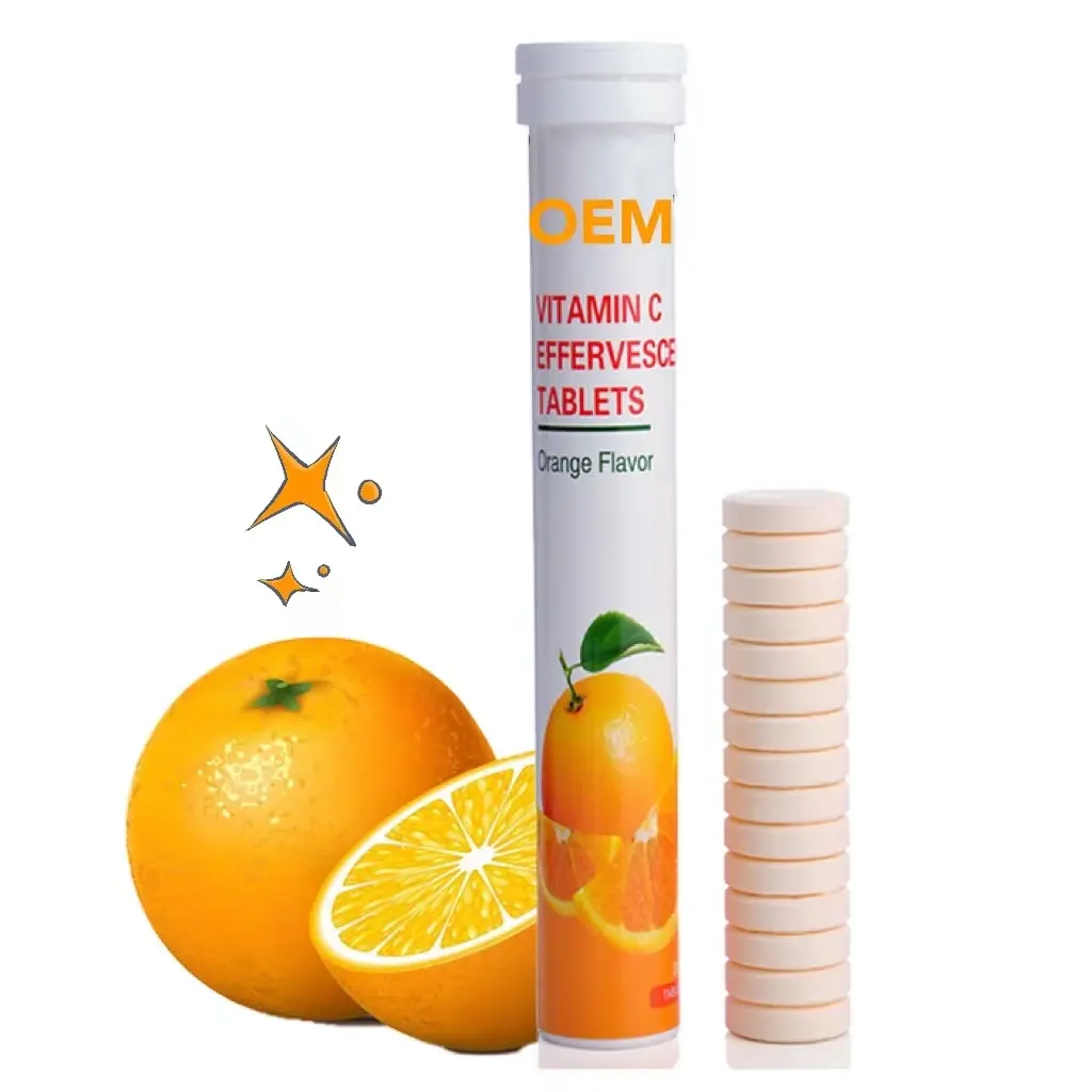 Vitamin C dengan Kolagen, OEM Vitamin C dengan Kolagen Pemutih Kulit, Harga Bagus, Tablet Effervescent Vitamin C Asam Askorbat Non GMO