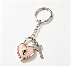 Pink Heart Lock Metal Key Chain Stainless Steel <b>Keyring</b> Pendant <b>Charm</b> Gift Accessory - Product Image 1
