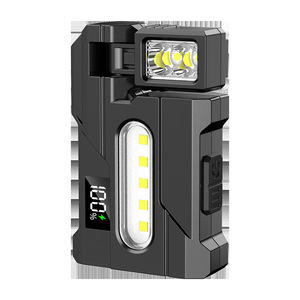 Mini Keychain <b>Led</b> <b>Flashlight</b> Rechargeable Portable Working Light Black Plastic Body 6V Input White Light - Product Image 1