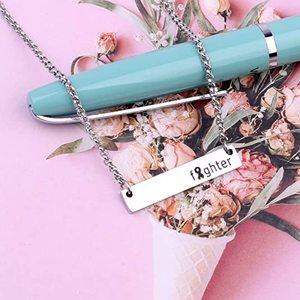 Collier inspirant de sensibilisation au cancer du sein en acier inoxydable guerrier chaîne de combattant cadeau classique pour <span class=keywords><strong>les</strong></span> survivants du cancer - Product Image 6