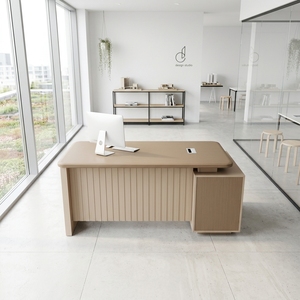 Scrivania Direzionale Moderna di Lusso con Mobile Contenitore, Tavolo da <span class=keywords><strong>Ufficio</strong></span> per CEO di Alta Gamma 1,4m, Produzione Foshan - Product Image 1