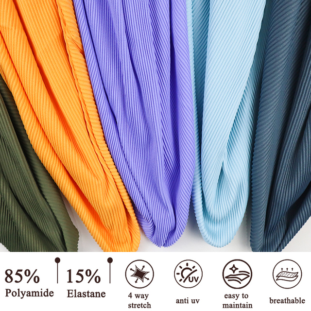 Knitted Rib Fabric 15% Spandex 85% Nylon 4 Way Stretch Fabric Swimwear