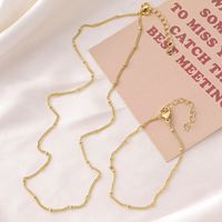 Ensemble collier et bracelet plaqué or fini en gros, chaîne à perles à clipser, bijoux unisexe DIY, accessoires haut de gamme