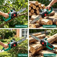 Tronçonneuse électrique industrielle sans balais avec cordon, 1700W, machine à couper le bois, tronçonneuse de 16 pouces pour l'élagage des arbres de jardin