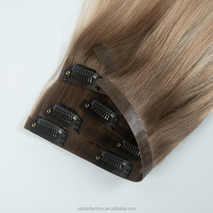 Extensiones de Cabello Humano con Clip, Color Ombre Marrón Rubio, Cabello Remy, Doble Trama a Máquina, Puntas Completas - Product Image 3