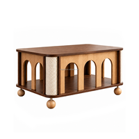 Table basse en bois multifonctionnelle pour animaux de compagnie, mobilier pour chats et chiens, rectangulaire et mobile pour salon
