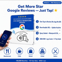 Plaque NFC d'avis NTAG213 pour restaurant, panneau de table Google Review en acrylique, plaque d'avis à tapoter pour la collecte des commentaires clients