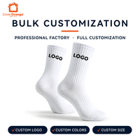 Chaussettes de sport personnalisées pour hommes et femmes, chaussettes de course et de basketball respirantes avec fond en tissu éponge, logo personnalisé