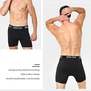 Fabrika orta katlı streç artı boyutu bambu micromodal özel marka logosu pamuk kısa boksör erkek iç çamaşırı