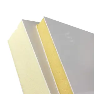 Revêtement métallique isolé Mur préfabriqué Panneau extérieur Panneau sandwich en mousse de polyuréthane PU FRP