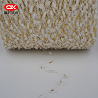 Bulk Shimmery Polyester Dragonfly Fancy Crochet Yarn 1/7Nm 25kg OX-022 Knitting Weaving Home Decor Golden Color Ou Xing Zhejiang
