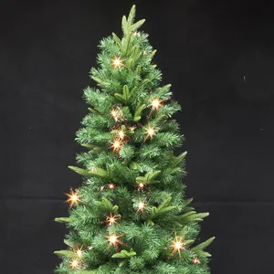 180cm Green Luxury PE & PVC Mixed Pop-Up Christmas Tree, Pre Lit, with LED Lights