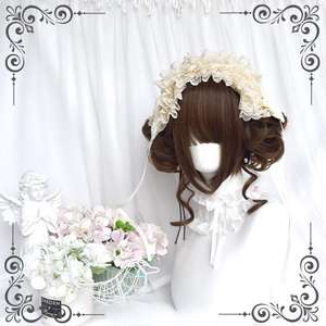 วิกผมสไตล์โลลิต้า ผมยาวหยิกพร้อมหน้าม้าปัดข้าง สีขาว สำหรับผู้หญิง สาวหวานสไตล์บันนี่ ใช้เส้นใยทนความร้อนสูง - Product Image 5