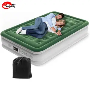 Adult airbed futon mattresses inflates and deflates flocking surface built-in pump airbed suitable for outdoor bedroom camping