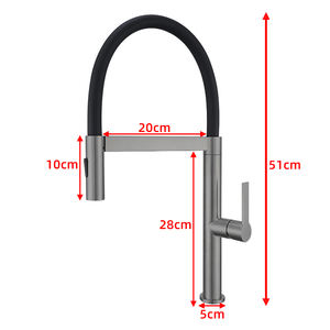 Grifo de Cocina Moderno de Acero Inoxidable de un Solo Orificio con Válvula Cerámica Flexible para Agua Fría y Caliente, Instalación en Encimera, Directo de Fábrica - Product Image 3