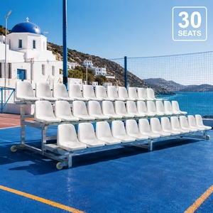 <strong>Rolling</strong> Portable Bleachers Lightweight Aluminum Alloy Frame Weather Resistant Grandstand for All Seasons Events Relocation - Product Image 2