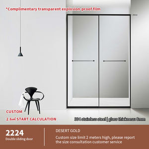 <span class=keywords><strong>Ducha</strong></span> personalizada 304 Acero inoxidable Pantalla de vidrio templado doble puerta corredera - Product Image 5