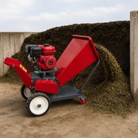 Broyeur à fourrage mobile sur roues 170F avec démarrage manuel, grande trémie pour ensilage de Napier, usage agricole