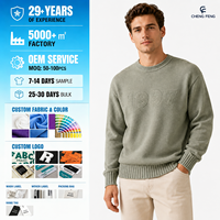 Pull en maille à col rond pour homme, broderie, logo 3D, doux, chaud, décontracté, coupe ajustée, basique, tricot d'hiver, OEM ODM
