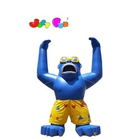 Figurines de gorille annonçant une poupée gonflable à vendre