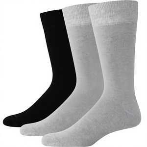 Mens Ankle Crew <b>Socks</b> Solid Breathable Pack of 3 <b>Soft</b> Cotton Autumn for Formal Office & Casual Wear with Custom Logo - Product Image 3